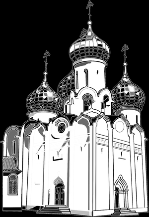 Собор - картинки для гравировки